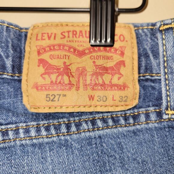 Levis 527 Slim Bootcut Stretch Mens Denim Jeans 30X32 Blue - Picture 7 of 8